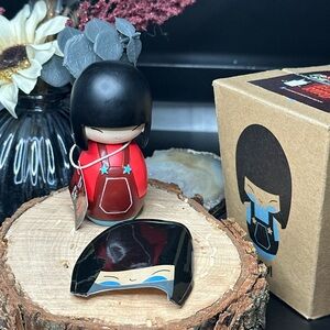 Momiji Message Soul Red Doll with Black Hair in Box